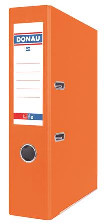 DONAU iratrendező, 75 mm, A4, PP/karton, élvédő sínnel "Life" neon narancssárga