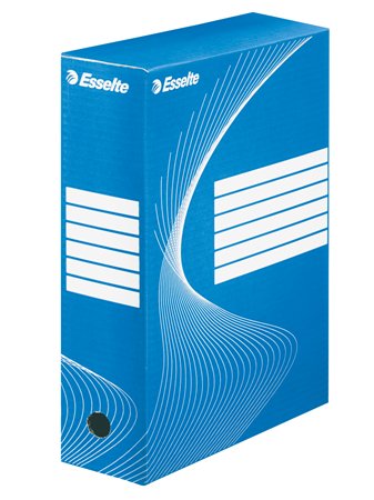 Archiválódoboz, A4, 100 mm, karton, ESSELTE "Boxycolor", kék