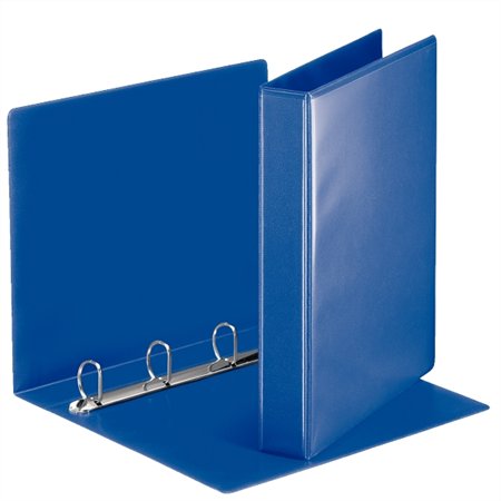 Gyűrűs könyv, panorámás, 4 gyűrű, D alakú, 50 mm, A4, PP, ESSELTE, kék