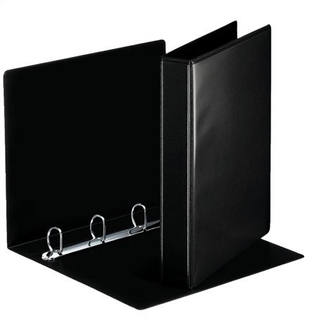 Gyűrűs könyv, panorámás, 4 gyűrű, D alakú, 50 mm, A4, PP, ESSELTE, fekete