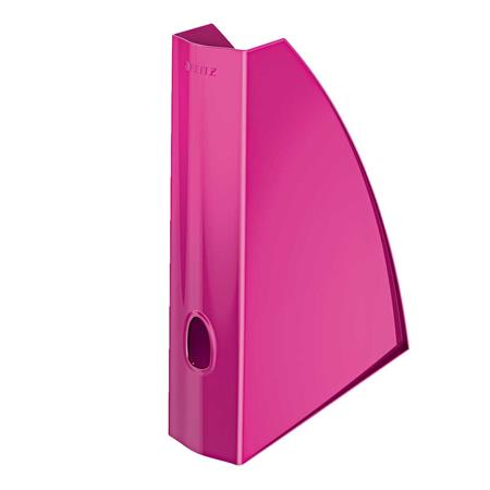 Iratpapucs, műanyag, 60 mm, elöl nyitott, LEITZ "Wow", rózsaszín