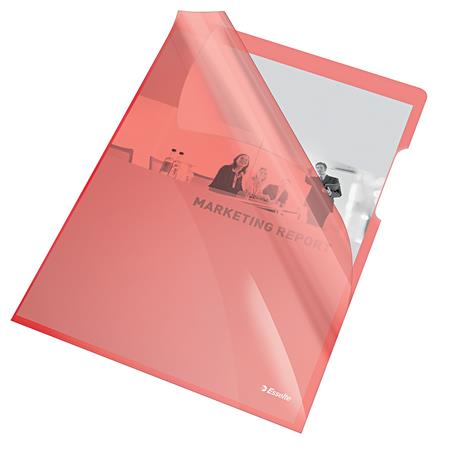 Genotherm, "L", A4, 150 mikron, víztiszta felület, ESSELTE "Luxus", piros (25 db)