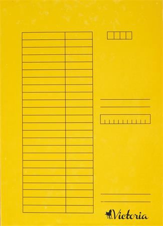 Pólyás dosszié, karton, A4, VICTORIA, sárga (5 db)