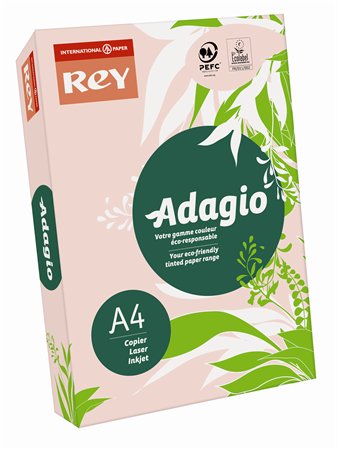 Fénymásolópapír színes A4 80 g REY "Adagio" pasztell rózsaszín (500 lap)