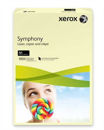 Fénymásolópapír színes A4 160 g XEROX "Symphony" vajszín (közép) (250 lap)