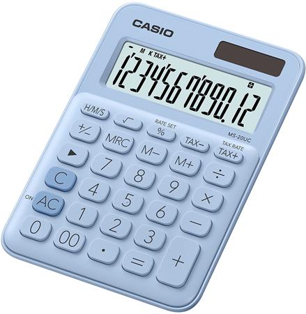Asztali számológép 10 számjegy, CASIO "MS 20UC", világoskék